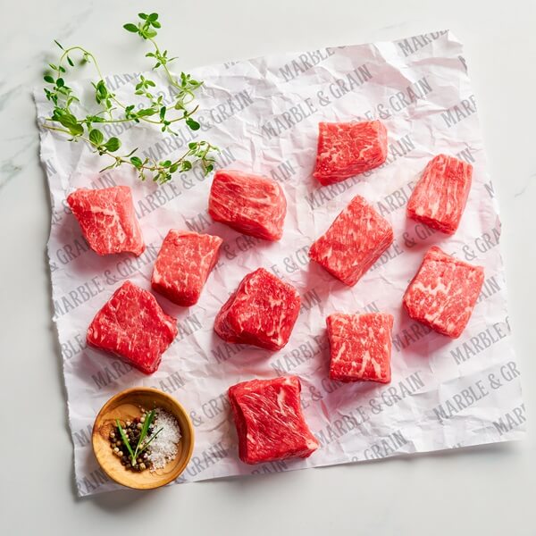 Marble & Grain Beef Cubes for Kabobs | 1 pkg x 1 | 1.8 - 2.2 lbs