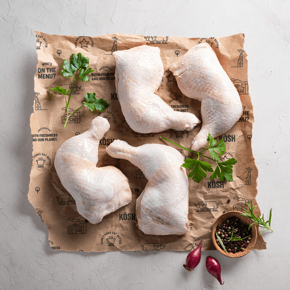 KOSH Chicken Leg Quarters | 4 pcs x 1 | 2.75 - 3.25 lbs