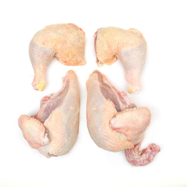 Free-Range Certified Organic Chicken Cut in Eighths | 8 pcs x 1 | 3.5 - 4.5 lbs