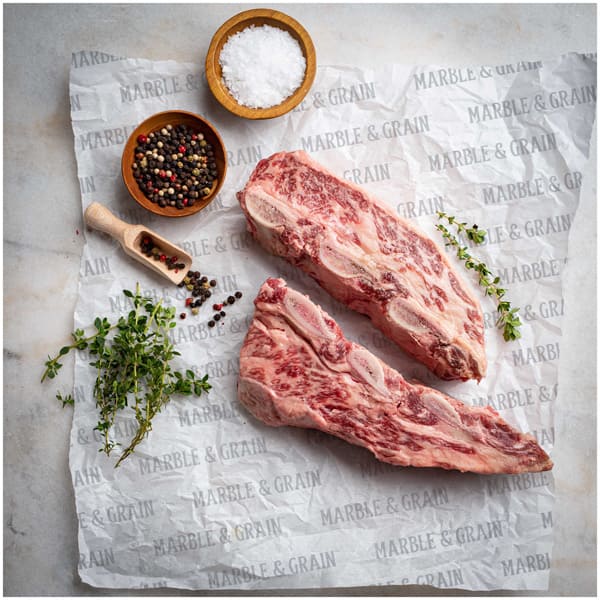 Marble & Grain 3-Bone Beef Flanken | 2 pcs x 1 | 2 - 3 lbs